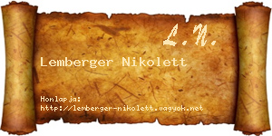Lemberger Nikolett névjegykártya